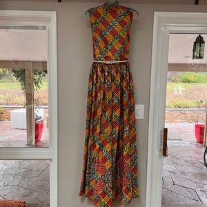 Vintage maxi geometric dress